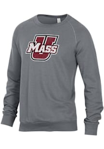 Alternative Apparel Massachusetts Minutemen Mens Grey Champ Long Sleeve Fashion Sweatshirt