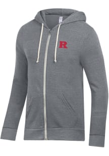 Mens Rutgers Scarlet Knights Grey Alternative Apparel Rocky Long Sleeve Zip Fashion