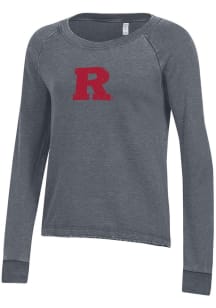 Womens Rutgers Scarlet Knights Black Alternative Apparel Lazy Day Crew Sweatshirt
