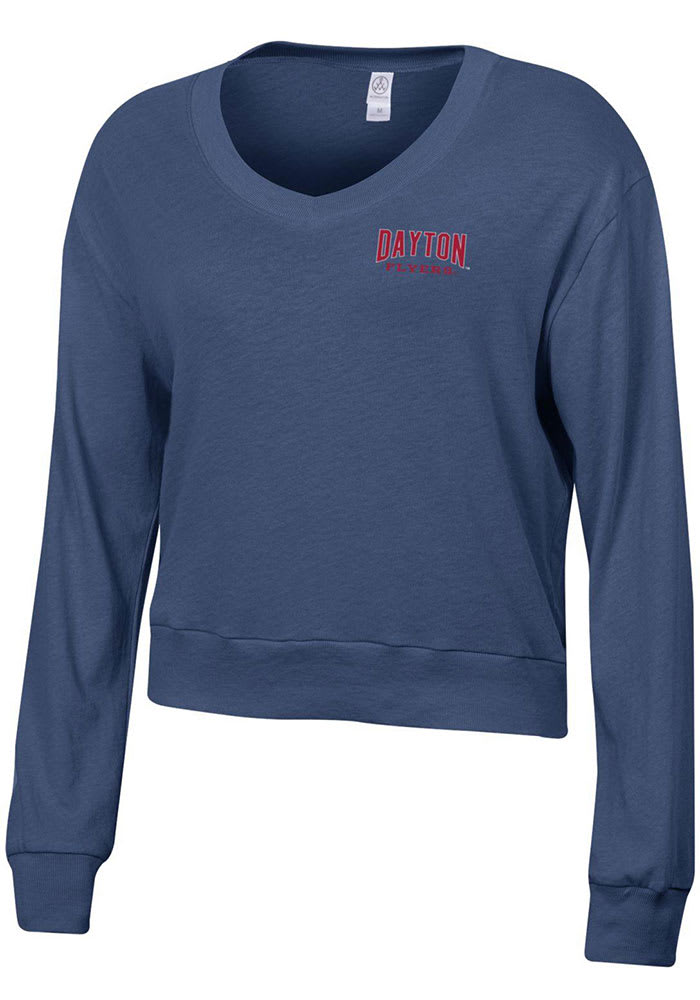 Alternative Apparel Dayton Flyers Womens Navy Blue Slouchy LS Tee