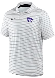Nike K-State Wildcats Mens White Tour Stripe Short Sleeve Polo