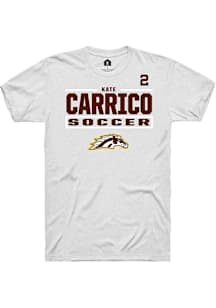 Kate Carrico Western Michigan Broncos White NIL Stacked Box Short Sleeve Player T Shirt