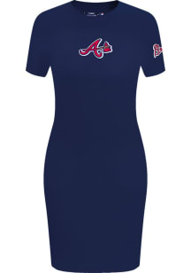 Pro Standard Atlanta Braves Womens Blue Classic Short Sleeve Dress