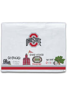 White Ohio State Buckeyes Campus Icons Towel