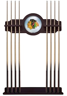Chicago Blackhawks Solid Wood Cue Rack Pool Table
