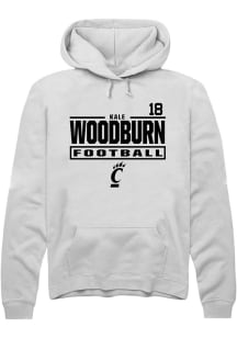 Kale Woodburn Rally Mens White Cincinnati Bearcats NIL Stacked Box Player Hood