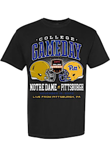 Pitt Panthers Black Football College Gameday vs Notre Dame Short Sleeve T Shirt