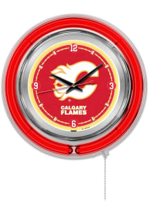 Calgary Flames Double Neon Wall Clock