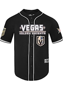 Pro Standard Vegas Golden Knights Black Mesh Button Up Short Sleeve T Shirt