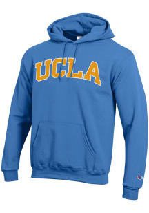Mens UCLA Bruins Light Blue Champion Applique Arch Name Hooded Sweatshirt