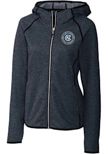 Cutter and Buck New York City FC Womens Navy Blue Mainsail Long Sleeve Full Zip Jacket