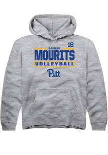 Dagmar Mourits Rally Youth Grey Pitt Panthers NIL Stacked Box Long Sleeve Player Hoodie