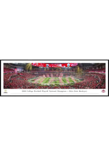 Red Ohio State Buckeyes 2024 Football National Champions Standard Framed Posters