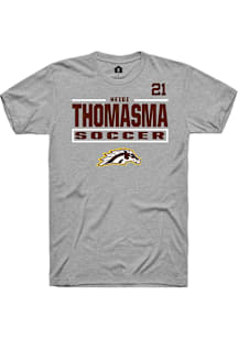 Heidi Thomasma Western Michigan Broncos Grey NIL Stacked Box Short Sleeve Player T Shirt