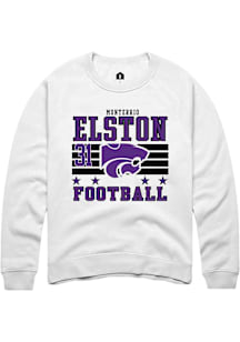 Monterrio Elston Rally Mens White K-State Wildcats Football NIL Striped Player Crew