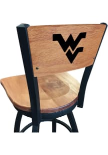 West Virginia Mountaineers Maple Seat Maple Back Swivel Pub Stool - Brown