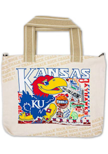 Kansas Jayhawks White 14x18 Canvas Tote