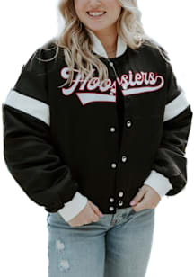 Gameday Social Indiana Hoosiers Womens Black Varsity Light Weight Jacket