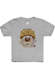 Youth Western Michigan Broncos Grey Rally NIL 2025 National Champions Full Roster Short Sleeve T-S..