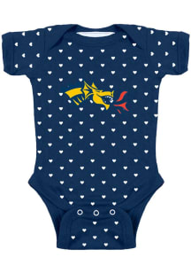 Baby Navy Blue Drexel Dragons Heart Short Sleeve One Piece