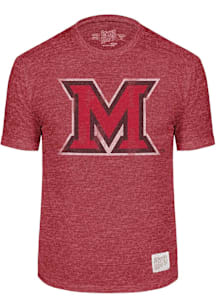 Original Retro Brand Miami RedHawks Red Logo Short Sleeve Fashion T Shirt