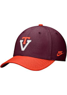 Nike Virginia Tech Hokies Mens Maroon Rise Swooshflex Flex Hat