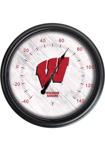 Black Wisconsin Badgers Outdoor Thermometer Weather Tool