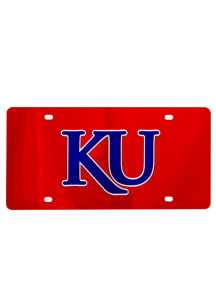 Kansas Jayhawks Red Letters Logo Car Accessory License Plate