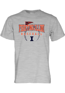 Illinois Fighting Illini 2025 Big Ten Baseball Short Sleeve T Shirt - Grey