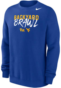 Mens Pitt Panthers Blue Nike Football Backyard Brawl Club Fleece Crew Sweatshirt
