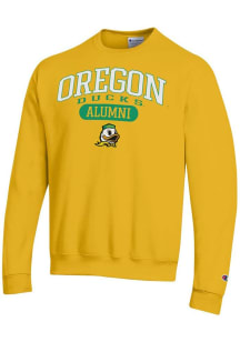 Mens Oregon Ducks Yellow Champion Pill Alumni Powerblend Crew Sweatshirt