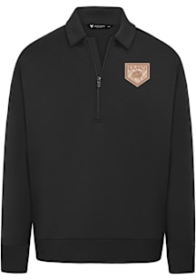 Levelwear Columbus Blue Jackets Mens Black Luxe Signature 1/4 Zip Paragon Long Sleeve Qtr Zip Fash..