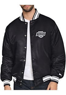 Starter Los Angeles Kings Mens Black Triangle Satin Varisty Medium Weight Jacket