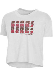 Alternative Apparel Brown Bears Womens White Headliner Crop Short Sleeve T-Shirt