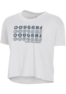 Alternative Apparel BYU Cougars Womens White Headliner Crop Short Sleeve T-Shirt