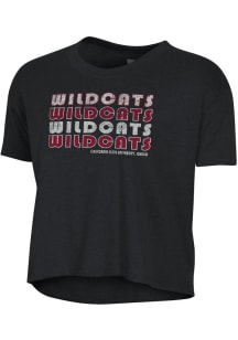 Alternative Apparel CSU Chico Wildcats Womens Black Headliner Crop Short Sleeve T-Shirt