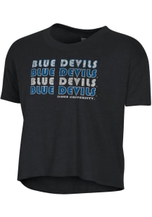 Alternative Apparel Duke Blue Devils Womens Black Headliner Crop Short Sleeve T-Shirt