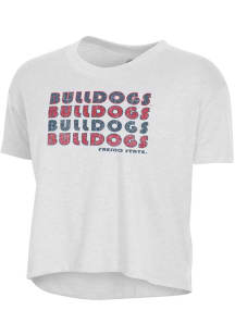 Alternative Apparel Fresno State Bulldogs Womens White Headliner Crop Short Sleeve T-Shirt