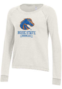 Alternative Apparel Boise State Broncos Womens White Lazy Day Crew Sweatshirt