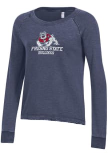 Alternative Apparel Fresno State Bulldogs Womens Blue Lazy Day Crew Sweatshirt