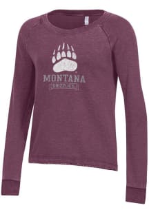 Alternative Apparel Montana Grizzlies Womens Purple Lazy Day Crew Sweatshirt