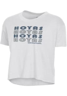 Alternative Apparel Georgetown Hoyas Womens White Headliner Crop Short Sleeve T-Shirt