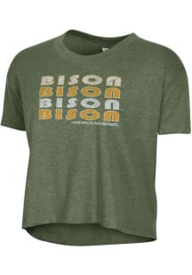 Alternative Apparel North Dakota State Bison Womens Green Headliner Crop Short Sleeve T-Shirt