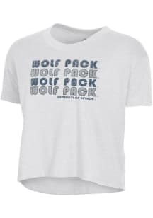 Alternative Apparel Nevada Wolf Pack Womens White Headliner Crop Short Sleeve T-Shirt