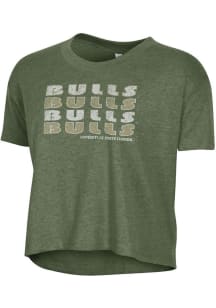 Alternative Apparel South Florida Bulls Womens Green Headliner Crop Short Sleeve T-Shirt