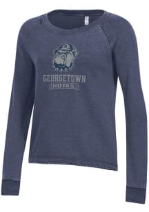 Alternative Apparel Georgetown Hoyas Womens Blue Lazy Day Crew Sweatshirt