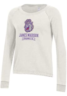 Alternative Apparel James Madison Dukes Womens White Lazy Day Crew Sweatshirt