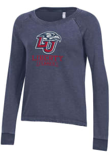 Alternative Apparel Liberty Flames Womens Blue Lazy Day Crew Sweatshirt