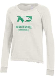 Alternative Apparel North Dakota Fighting Hawks Womens White Lazy Day Crew Sweatshirt
