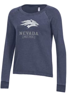 Alternative Apparel Nevada Wolf Pack Womens Blue Lazy Day Crew Sweatshirt